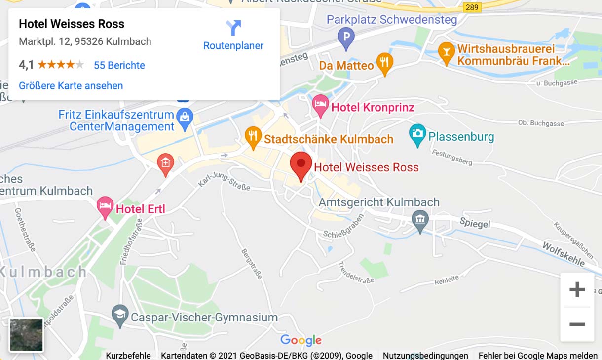 Lage des Hotels über Google Maps
